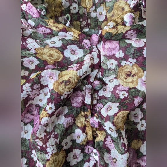 {Torrid} Crinkle Chiffon Smocked Blouson Sleeve Blouse - Picture 8 of 12